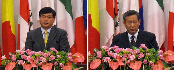 中國移動副總裁李躍先生（左）、中國工程院副院長杜祥琬先生會上發(fā)表講
